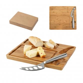 MALVIA. Tábua de queijos em bambu com faca